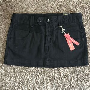 Black Denim Mini Skirt